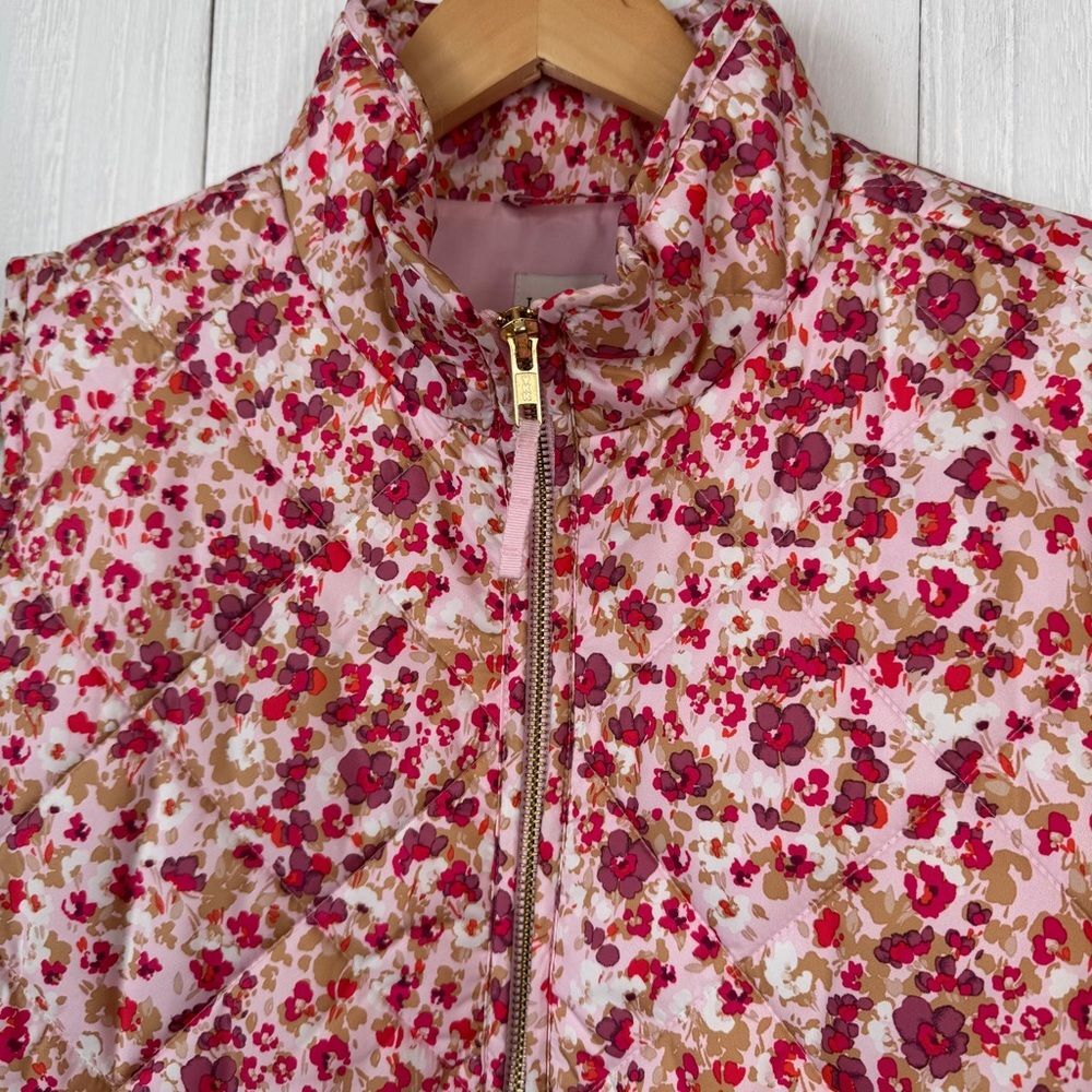 J. Crew Women's Floral Quilted Sleeveless Vest Size L EUC - Picture 3 of 8